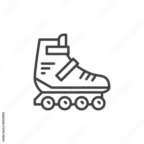 Fototapeta Roller skate line icon, outline vector sign, linear style pictogram isolated on white. Symbol, logo illustration. Editable stroke. Pixel perfect graphics
