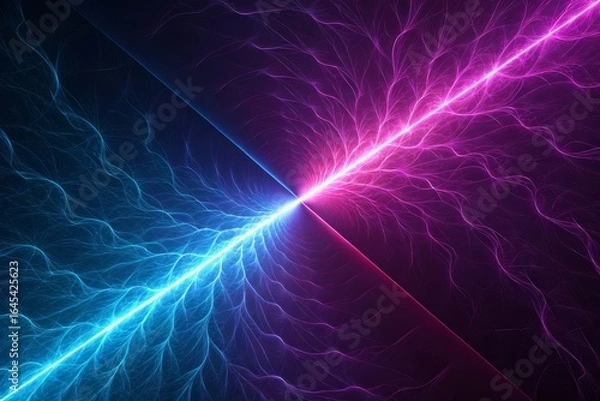 Fototapeta Abstract Lightning with Blue and Pink Energy
