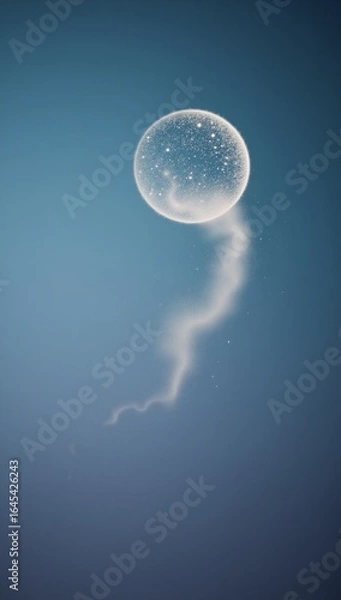 Fototapeta Ok Gradient background featuring a dissolving sphere turning to dust