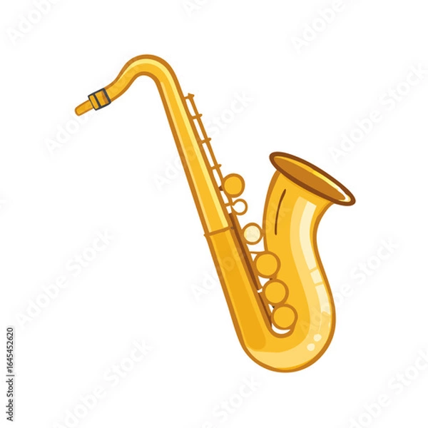 Fototapeta Golden Saxophone Isolated On The Transparent Background
