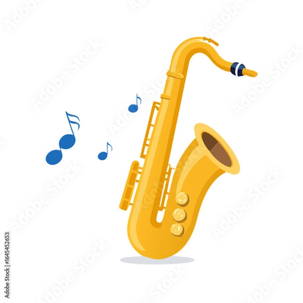 Fototapeta Golden Saxophone Isolated On The Transparent Background
