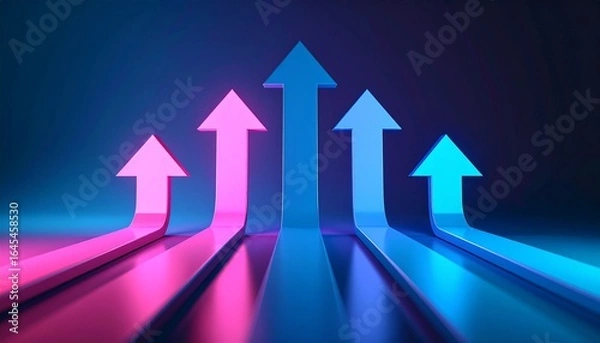 Obraz Growth and development represented by an upward arrow