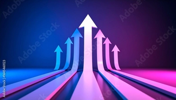 Obraz Growth and development represented by an upward arrow