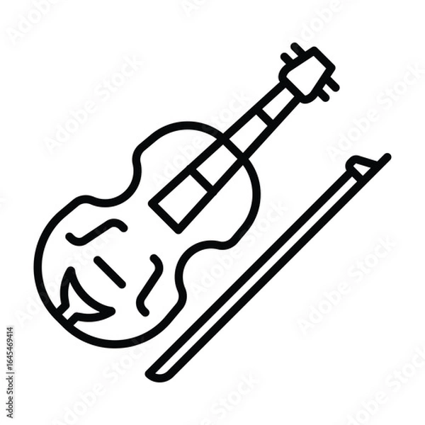 Obraz Violin icon vector design template basic RGB