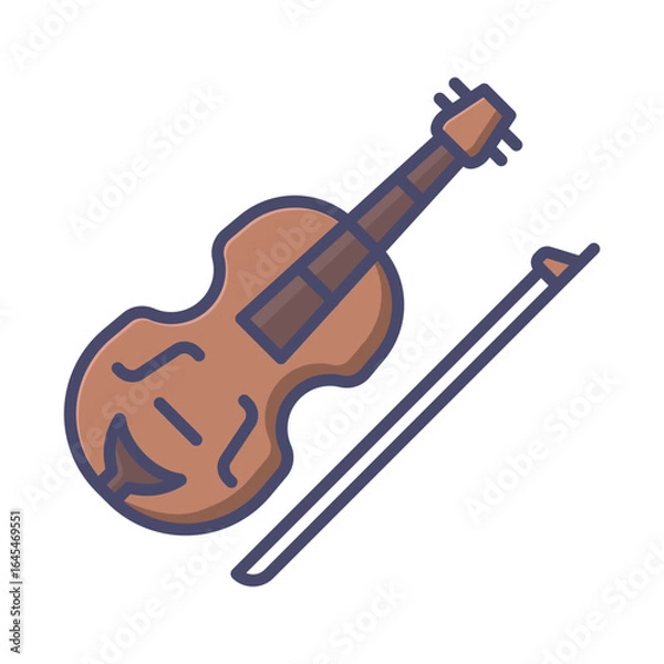 Obraz Violin icon vector design template basic RGB