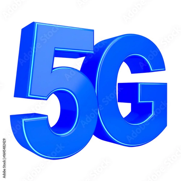 Obraz Blue 5g logo isolated on transparent background