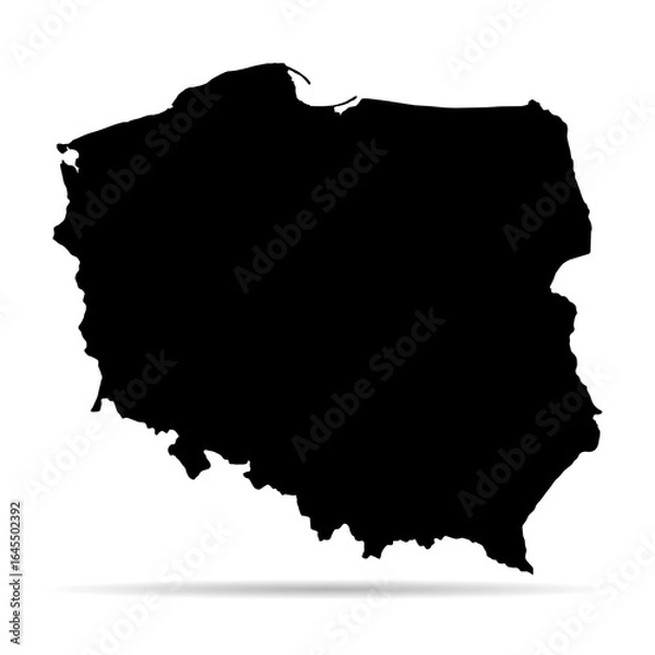 Fototapeta Poland map symbol shape, travel web flat concept icon vector illustration .
