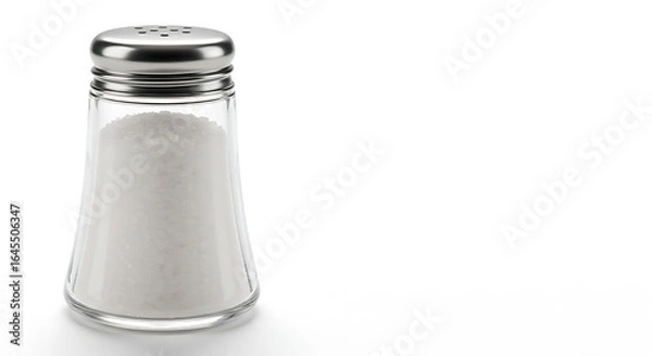 Obraz Salt Shaker on White: Culinary Ingredient Still Life