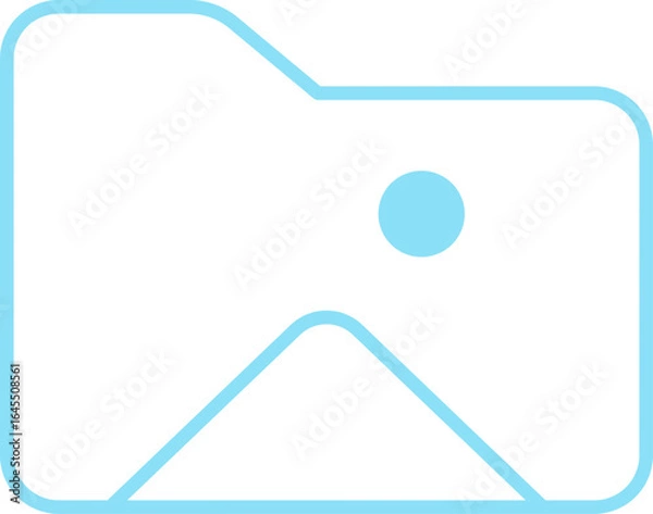 Fototapeta Picture Folder In  Outline Icon