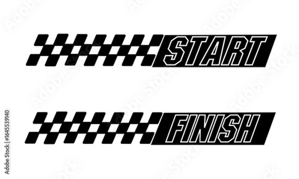 Fototapeta Race flag background. Checkered flag. Black and white checker. Finishing flag. 
