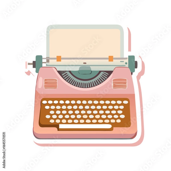 Fototapeta vintage typewriter with blank paper