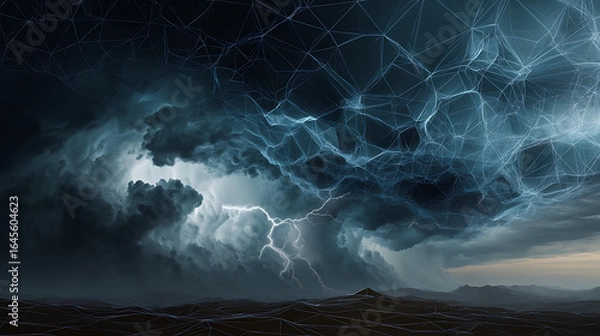 Fototapeta AI weather prediction system forecasting a brewing storm (3)