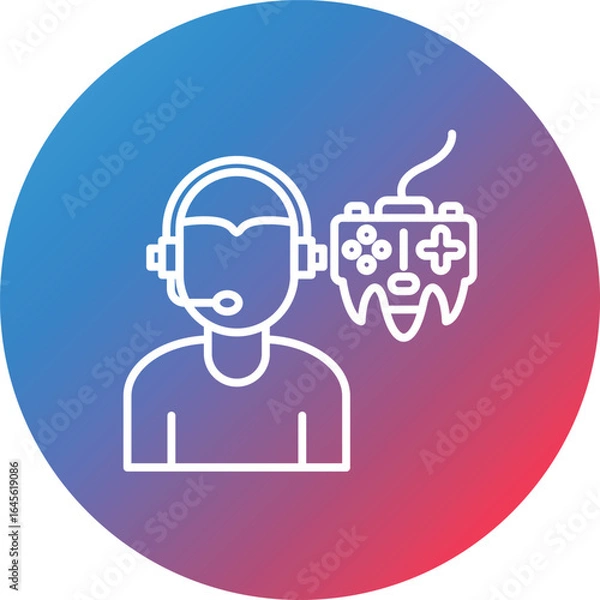 Fototapeta Gamer Line Gradient Circle Background Icon