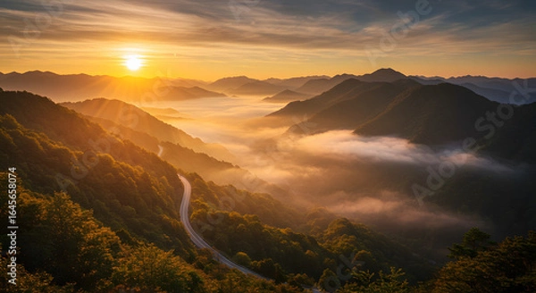 Obraz Mountain Road at Sunrise
