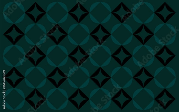 Fototapeta seamless pattern with abstract geometric shapes. Indonesian batik floral background in ethnic style with a seamless pattern in dark grand and black, perfect for textile and fabric design. Floral art 