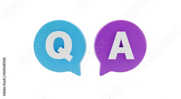 Obraz Q and A Speech Bubbles Isolated on White Background