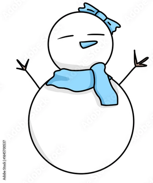 Fototapeta the cartoon snowman isolate on png background