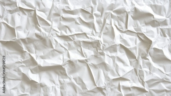 Fototapeta Close-up of crumpled white paper texture. (1)