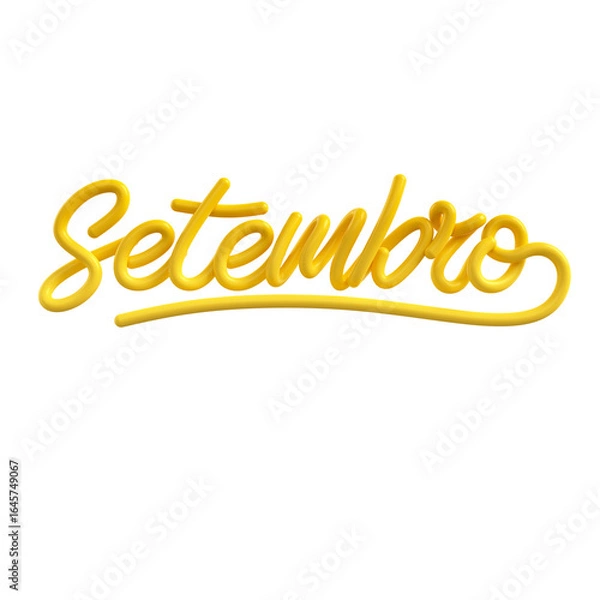 Obraz Setembro Escrita 3D Estilizada isolada