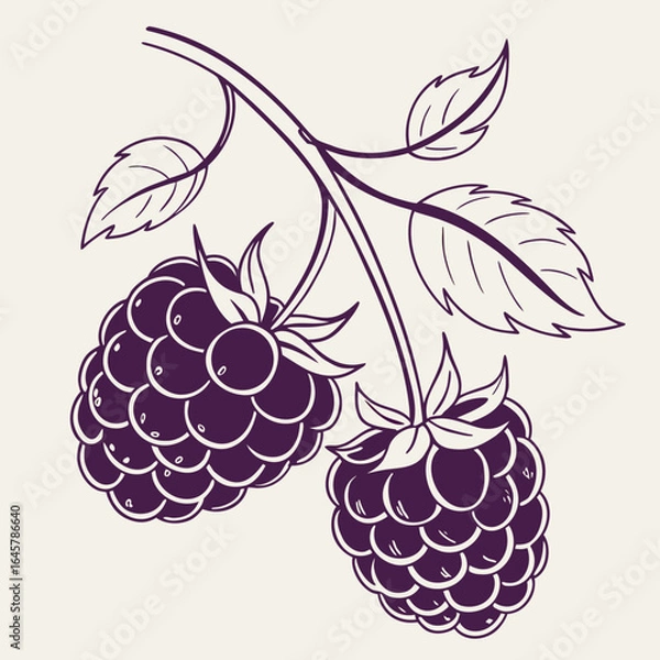 Obraz Fresh Fruit Vector Illustration in Minimal Art Style