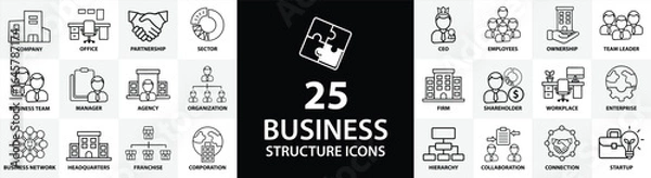 Fototapeta Set of Black & White business icons in vector EPS format