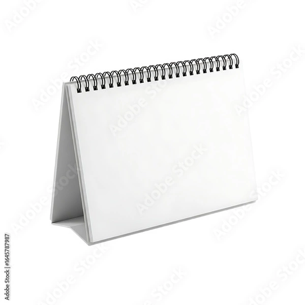 Obraz Blank Desk Calendar with Spiral Binding – Transparent PNG