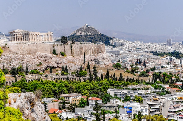 Fototapeta Panorama of continental Greece, famous for the acropolis of Athens and the ancient delphi