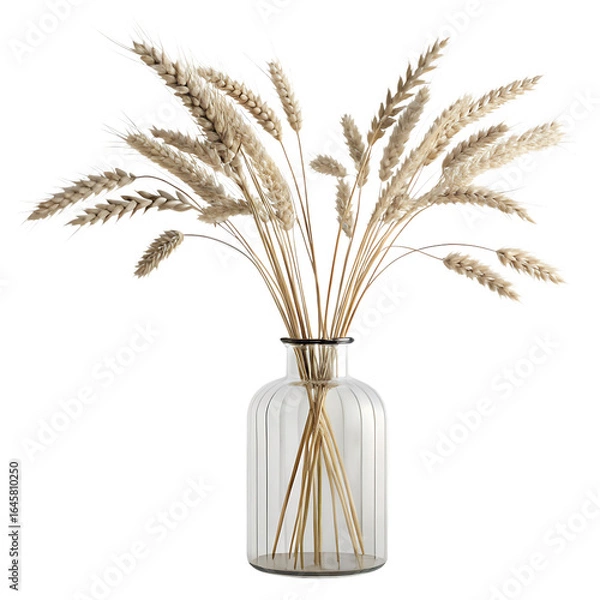 Obraz Modern Interior dried flower in a clear vase isolaed on a transparent background. Home decoration design