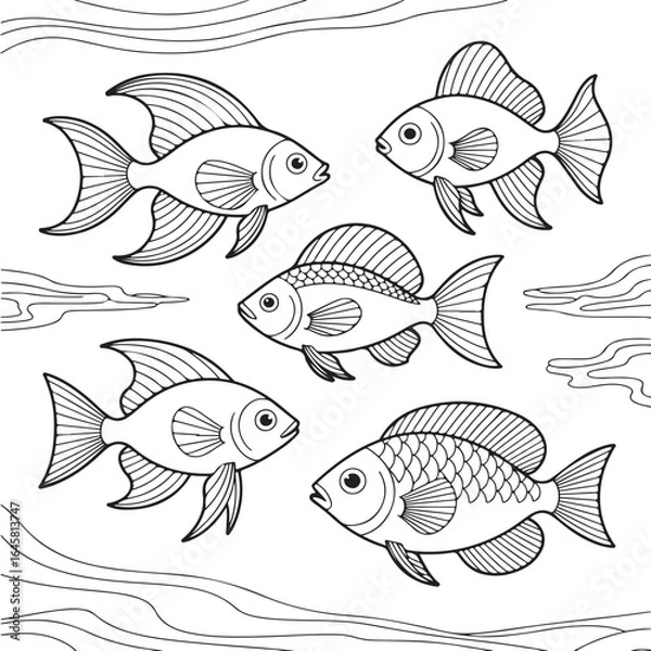 Obraz set of fish vector