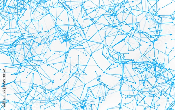 Fototapeta High-resolution abstract digital background featuring glowing black plexus of interconnected points and lines. Represents big data, neural networks, and futuristic technology. Ideal for AI, blockchain