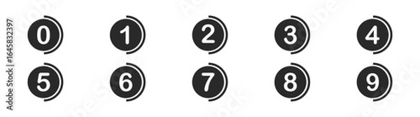 Fototapeta Icon set with numbers and vector elements. Includes bubble chat, buttons, and circle symbols. Graphic design and infographic for business and modern illustration. 