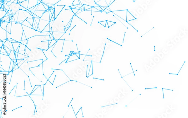 Fototapeta High-resolution abstract digital background featuring glowing black plexus of interconnected points and lines. Represents big data, neural networks, and futuristic technology. Ideal for AI, blockchain