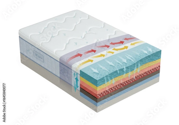 Obraz Mattress layers isolated on transparent background