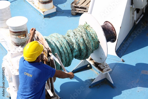 Fototapeta crew on a large vessel