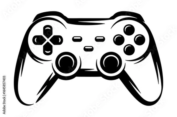 Fototapeta Modern game controller silhouette vector gaming gamepad icon