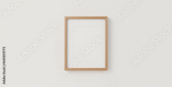 Fototapeta Vertical wooden frame mockup isolated on white background, ideal for displaying your artwork, photos, or designs in a minimalist and stylish manner, enhancing the visual appeal of any space mockup