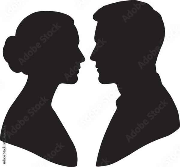 Obraz Silhouette Couple Facing Each Other