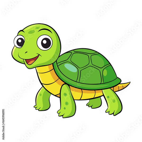 Fototapeta Simple Unique Design Turtle Vector Style On White