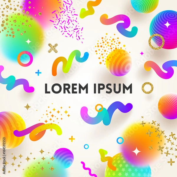 Fototapeta Vector illustration. Abstract festive multicolored background.