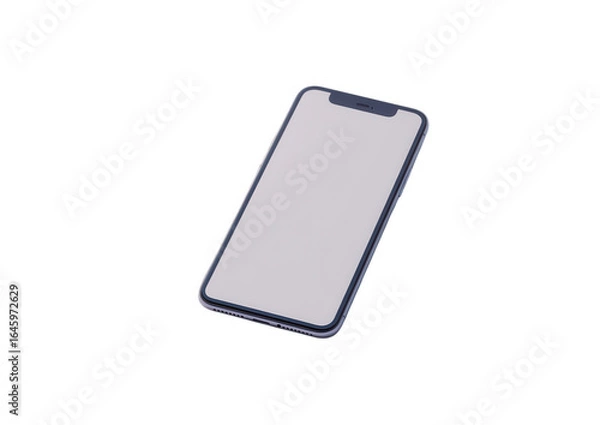 Fototapeta Modern black smartphone isolated on transparent background