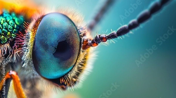 Obraz Close-up of Insect Eye Showcasing Colorful Patterns and Textures