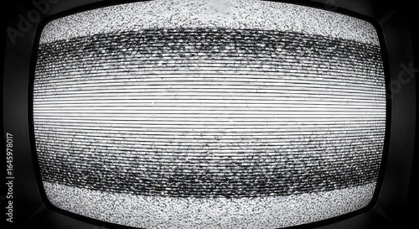 Fototapeta An old television screen with static noise
