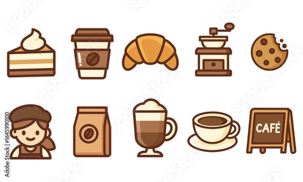Fototapeta coffee icons set