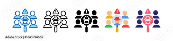 Fototapeta Insider Threat Multiple Style Icon Set Collection. 