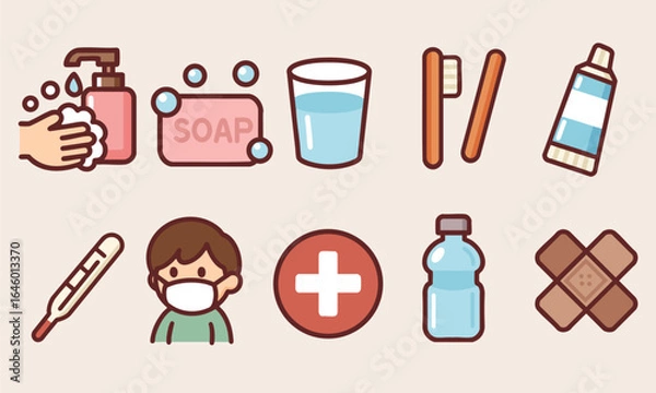 Fototapeta Hygiene Icon Set