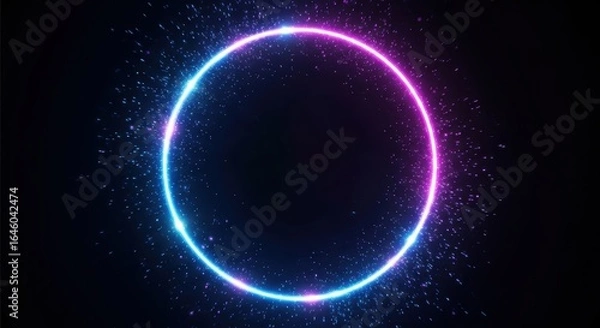 Fototapeta Glowing Neon Circle Abstract Background Design