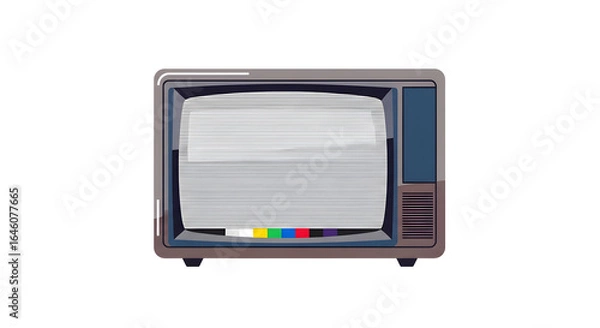 Fototapeta Retro television with static screen illustration