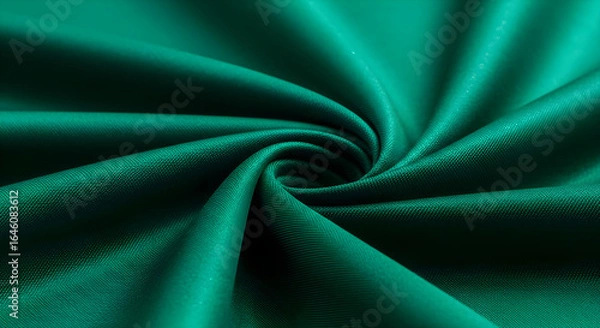 Fototapeta Emerald green fabric with spiral texture background