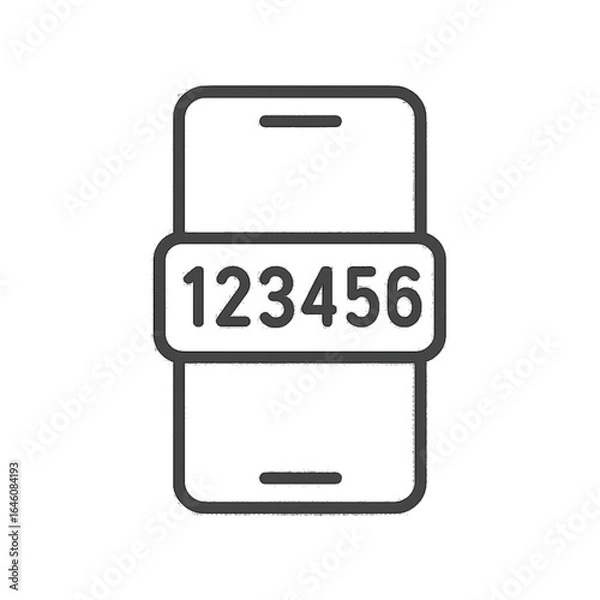 Fototapeta Minimalist Smartphone with OTP Code Display – Two-Factor Authentication Vector Icon