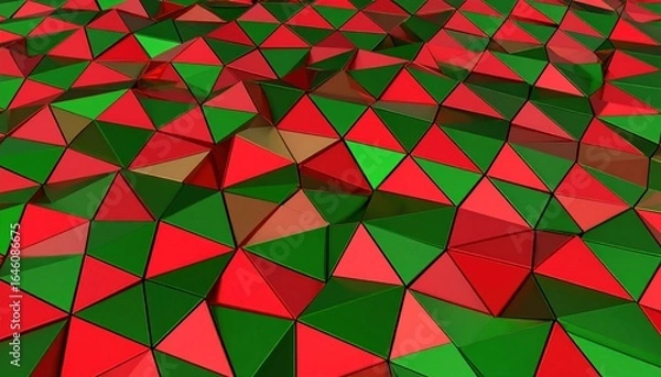 Fototapeta Abstract Geometric Triangles Forming A Colorful Wave Surface Pattern Background